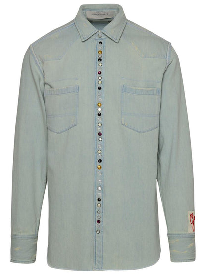 Hellblaues Jeanshemd von Golden Goose