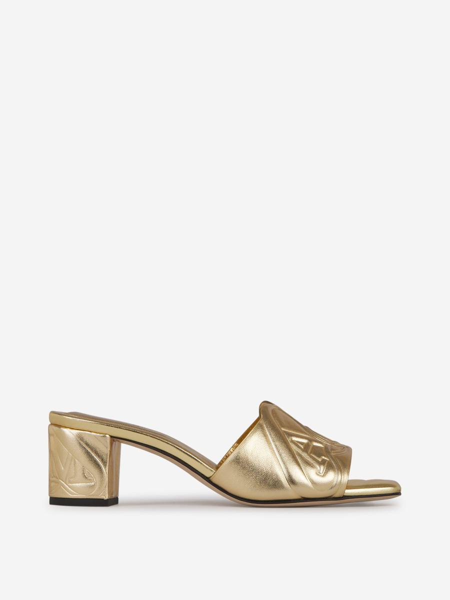 Alexander McQueen Logo-Ledersandalen
