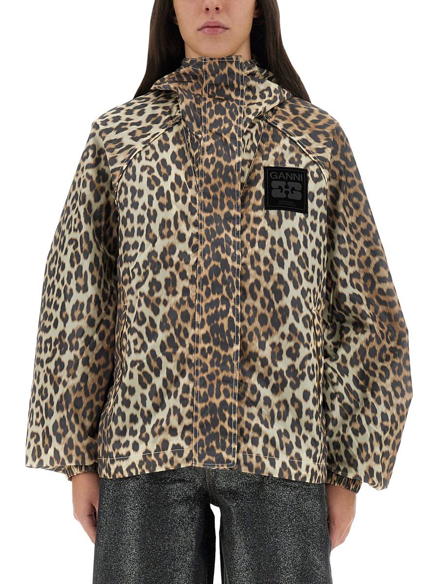 Ganni Jacke mit Leopardenmuster