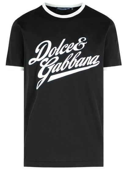 Dolce &amp; Gabbana Schwarzes Baumwoll-T-Shirt
