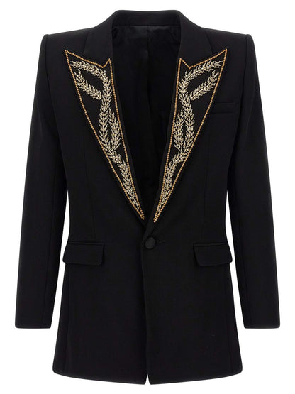 Balmain Blazer mit Blattstickerei