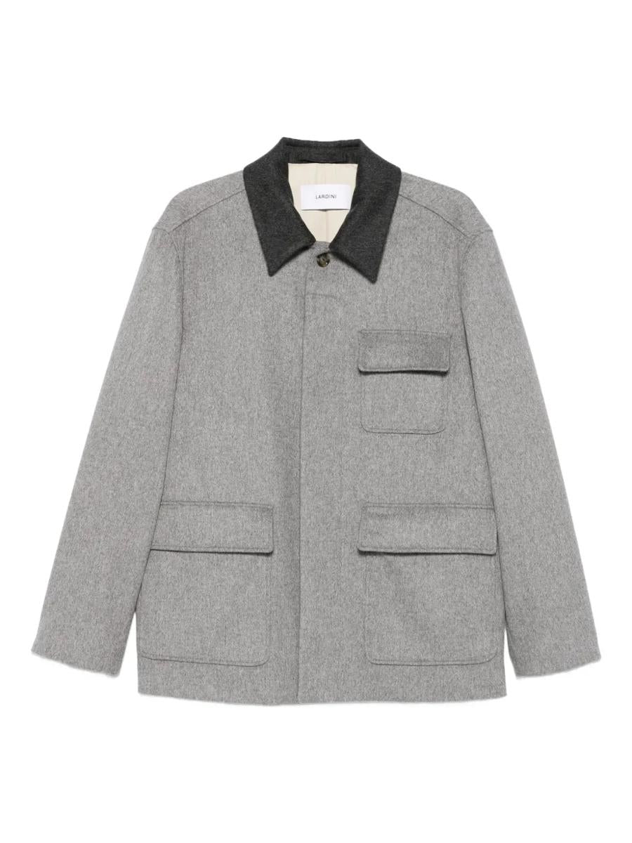 Lardini – Hemdjacke aus Wolle mit kontrastierendem Kragen