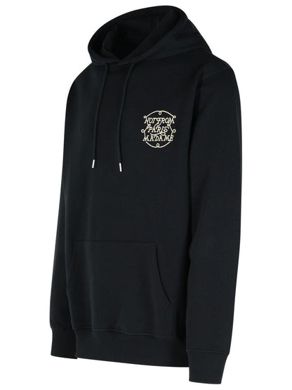 Drôle De Monsieur Kapuzenpullover aus schwarzer Baumwolle