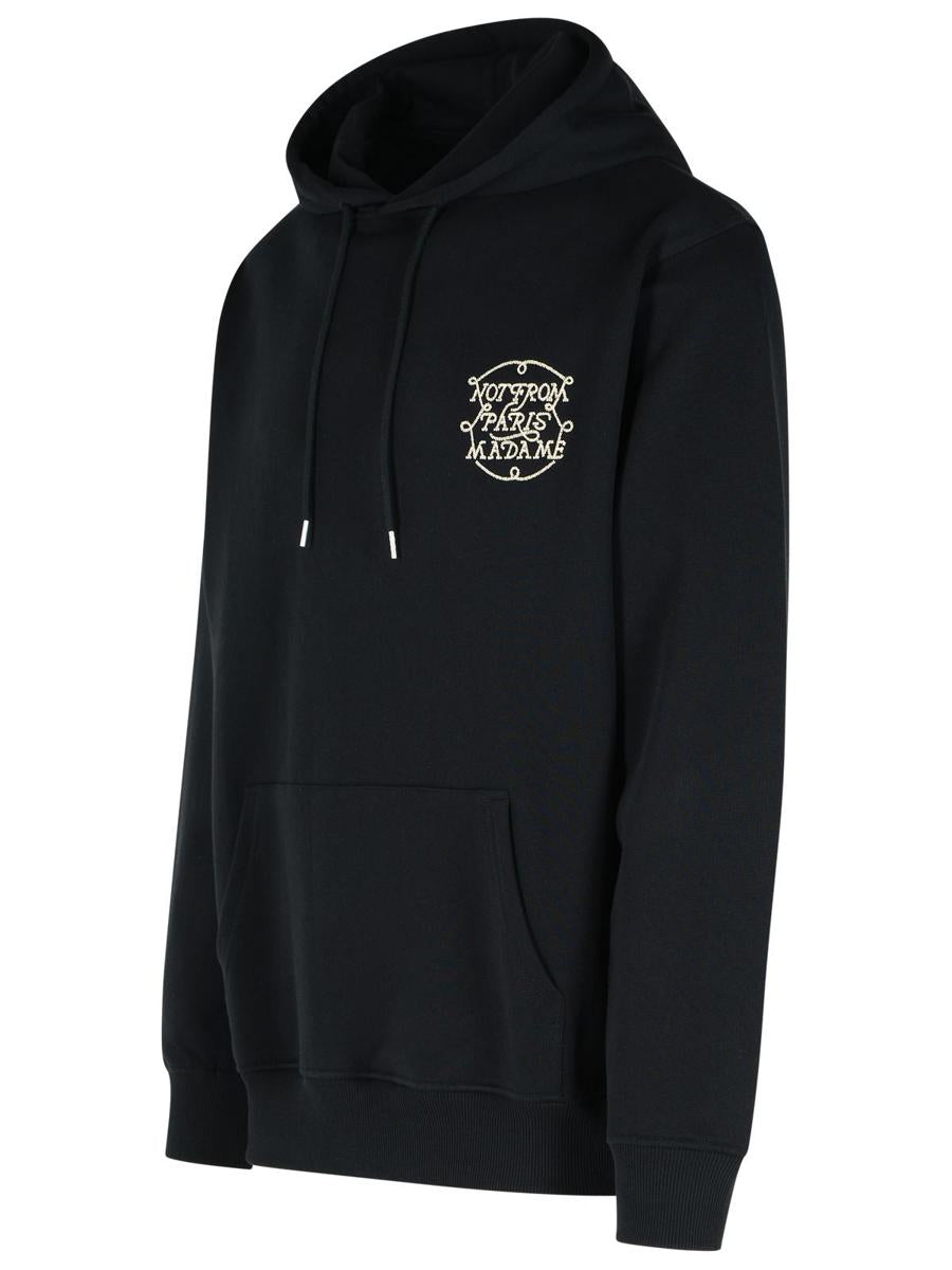 Drôle De Monsieur Kapuzenpullover aus schwarzer Baumwolle