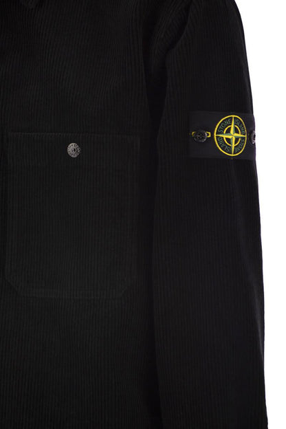 Stone Island – Bequemes Overshirt mit Taschen und Druckknöpfen