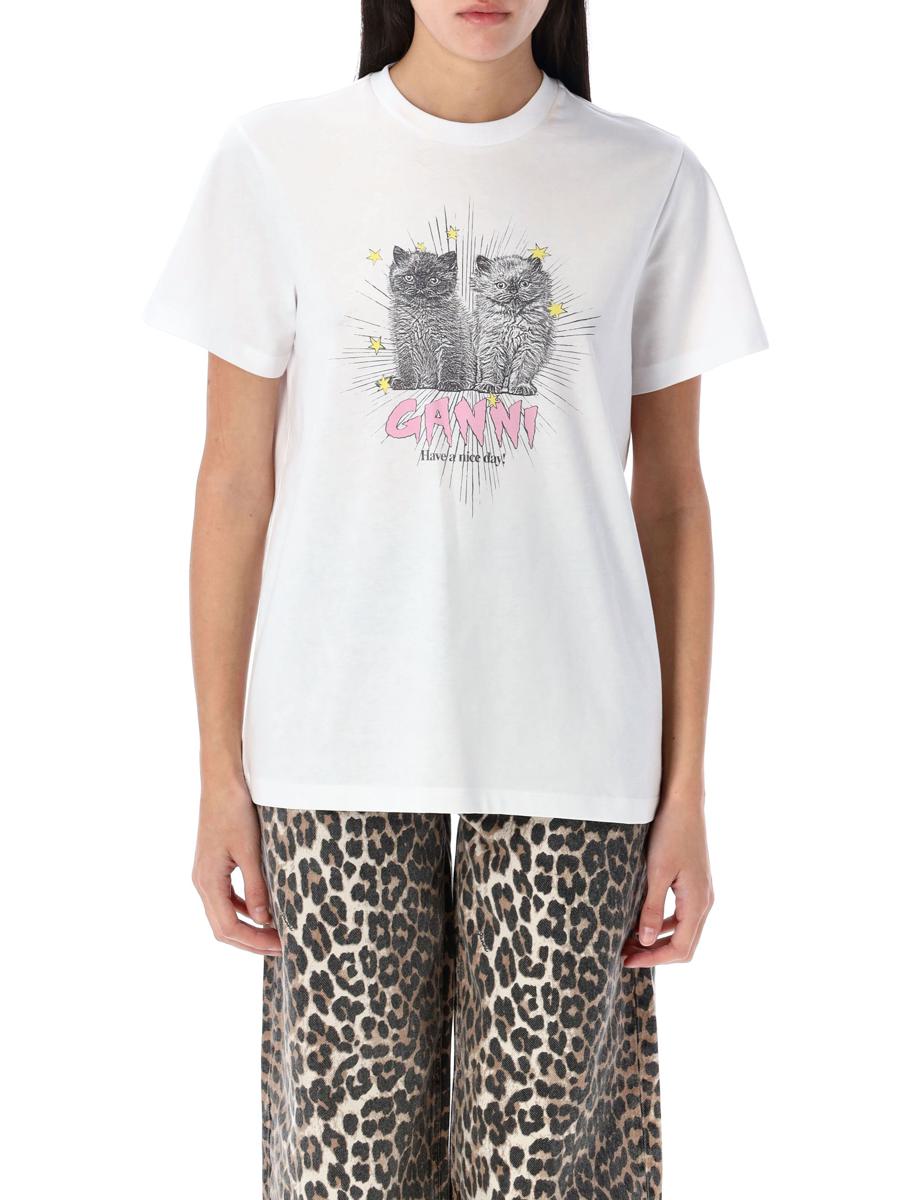 Ganni Kätzchen T-Shirt
