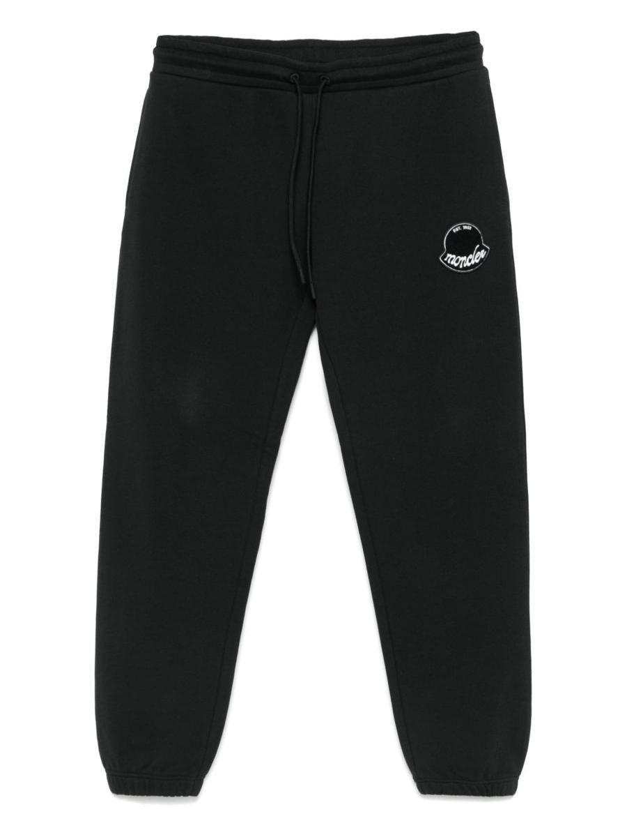 Moncler – Schwarze Trainingshose aus Baumwolle mit Logo