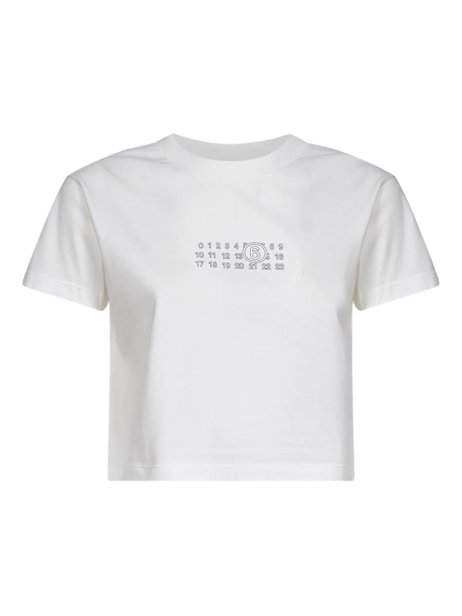 MM6 Maison Margiela – Kurzes T-Shirt mit Zahlengrafiken