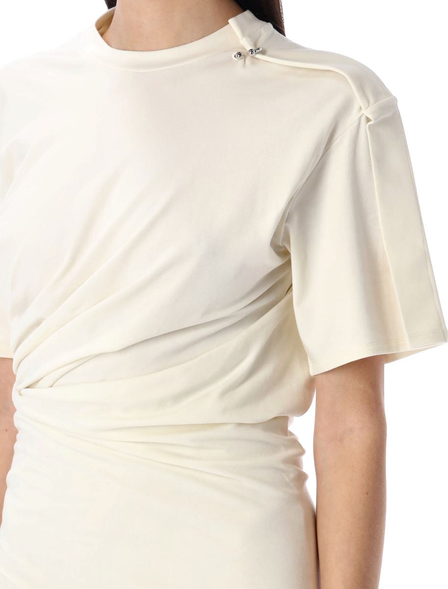 Mugler – Drapiertes Tageskleid mit Lochmuster