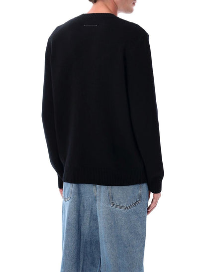 MM6 Maison Margiela – Wollpullover mit Rundhalsausschnitt und Label-Tape