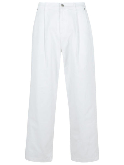 Weiße Baumwollhose von Moschino
