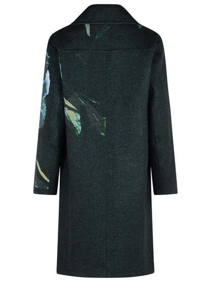 Dries Van Noten Blauer Mantel aus Baumwollmischung