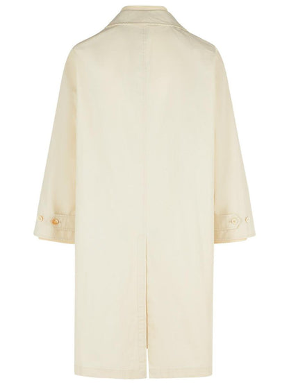 Maison Margiela Elfenbeinfarbener Trenchcoat aus Baumwolle