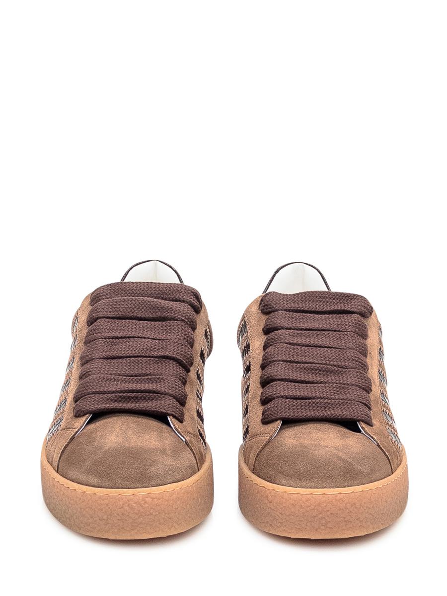 DSQUARED2 Dsquared2 – Braune Wildleder-Sneaker mit Lederdetails