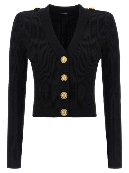 Balmain – Strickjacke aus gedrehtem Strick