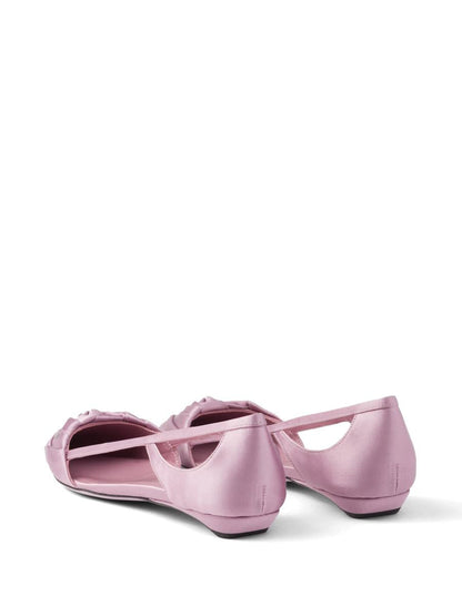 Prada Ballerinas mit Cut-Outs und Satin-Finish