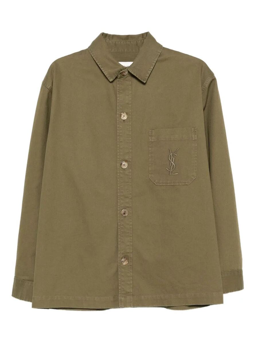 Saint Laurent Cassandre Overshirt aus Baumwoll-Leinen-Gabardine