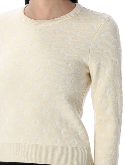 Marine Serre Moon – Figurbetonter Jacquard-Strickpullover