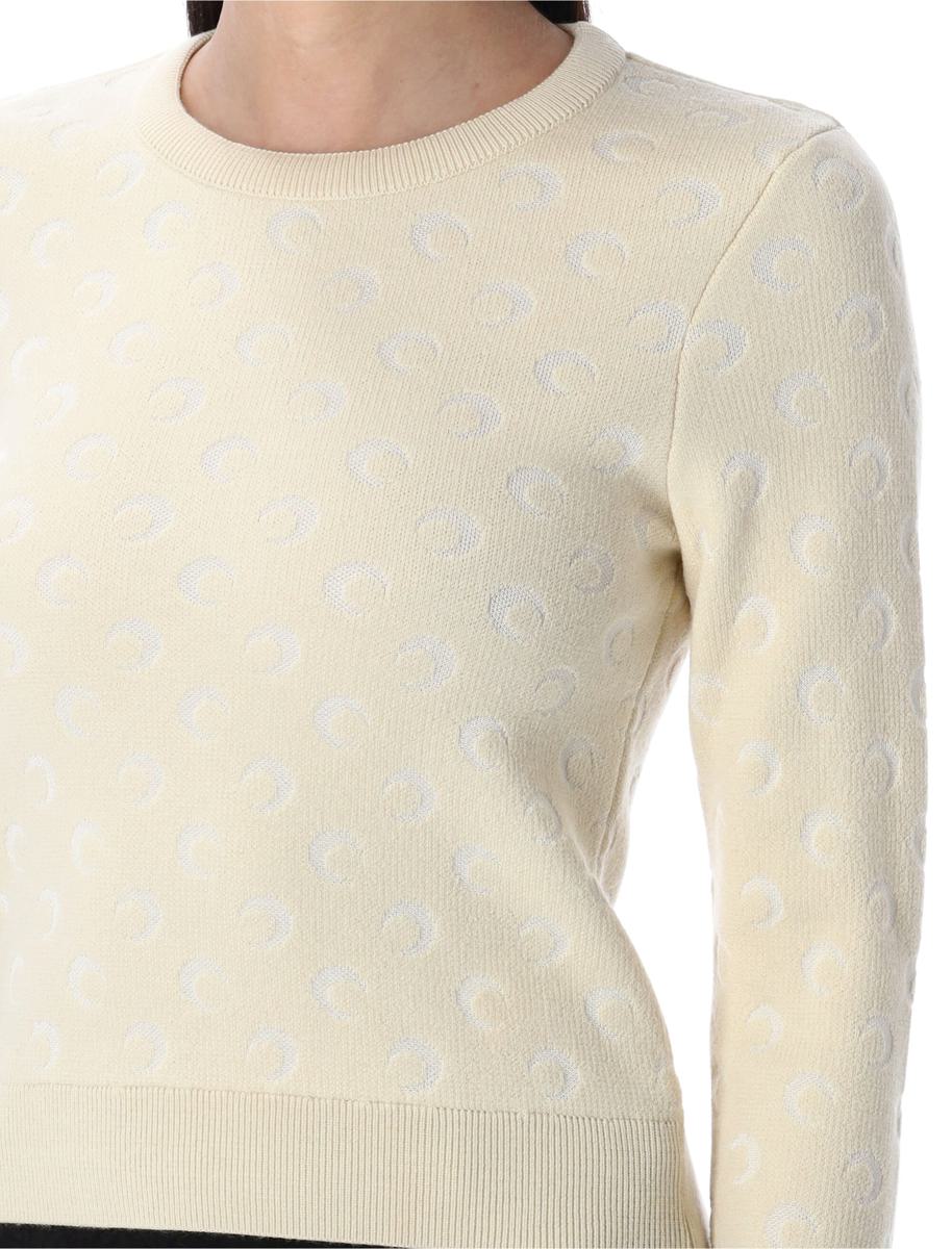 Marine Serre Moon – Figurbetonter Jacquard-Strickpullover