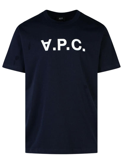 APC Marineblaues Baumwoll-T-Shirt