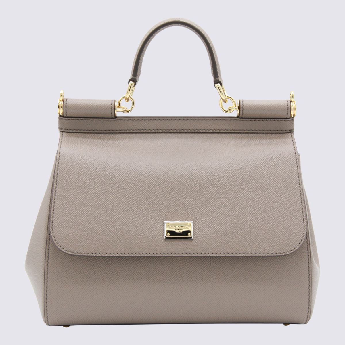 Dolce &amp; Gabbana – Sicily – Große Henkeltasche aus grauem Leder