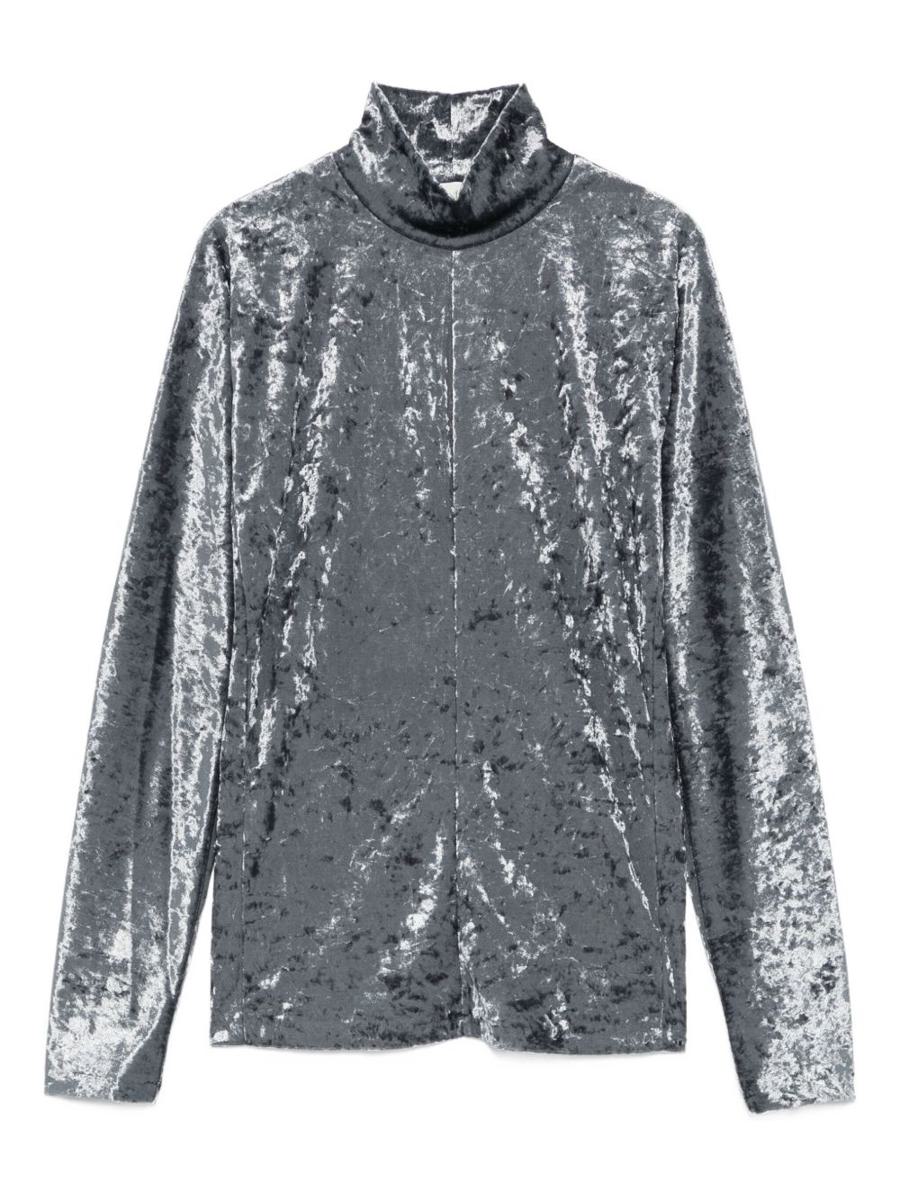 Forte_Forte Samt-Rollkragenpullover
