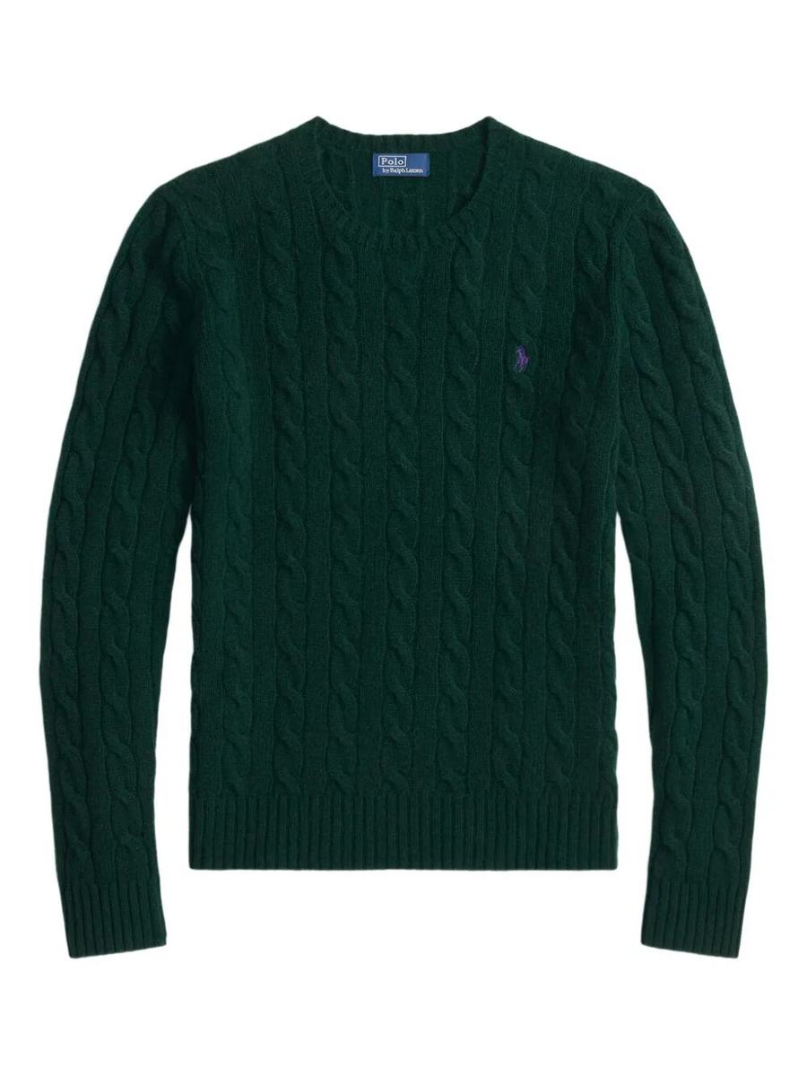 Polo Ralph Lauren Pullover mit Rundhalsausschnitt und Zopfmuster aus Wolle und Kaschmir