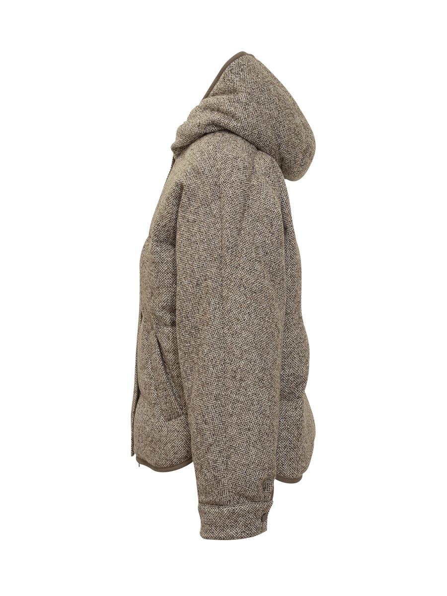 Brunello Cucinelli Brunello Cucinelli Braune Daunenjacke mit Kapuze