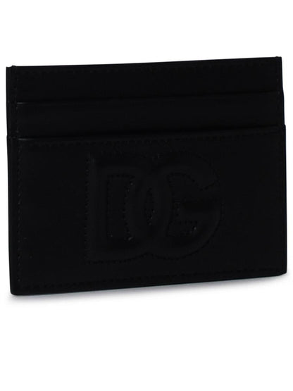 Dolce &amp; Gabbana Kartenetui aus schwarzem Leder