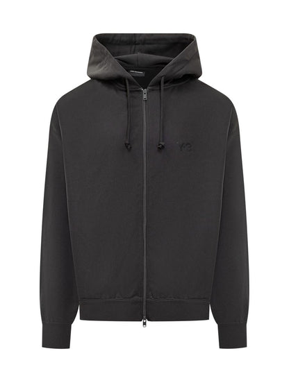 Y-3 Adidas Y-3 Schwarzer Reißverschluss-Hoodie