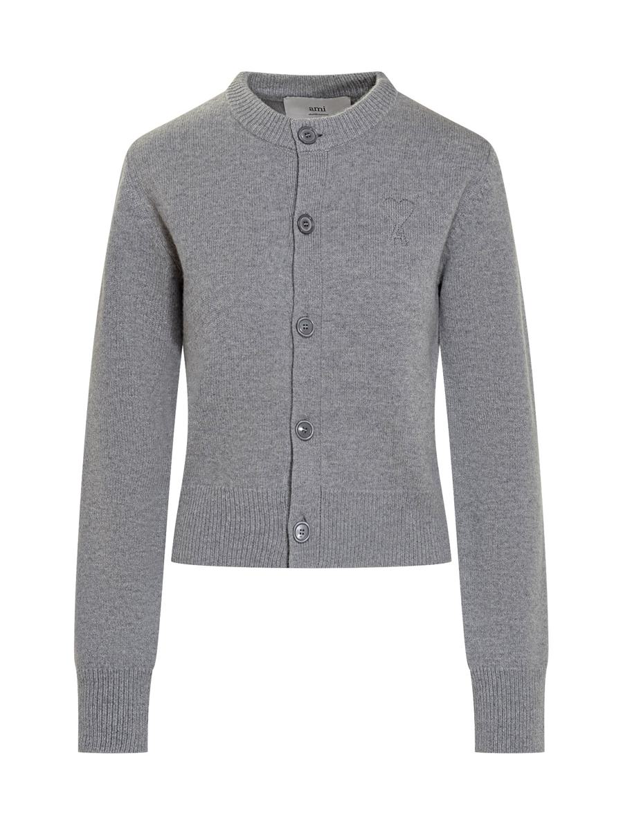 AMI Paris AMI Paris Grauer Cardigan mit Logo