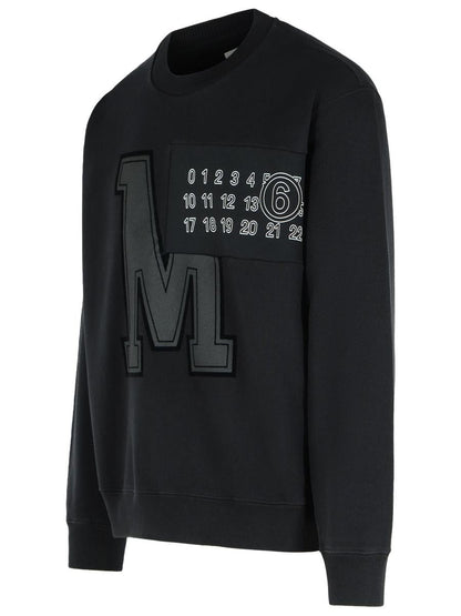 MM6 Maison Margiela Schwarzes Baumwoll-Sweatshirt