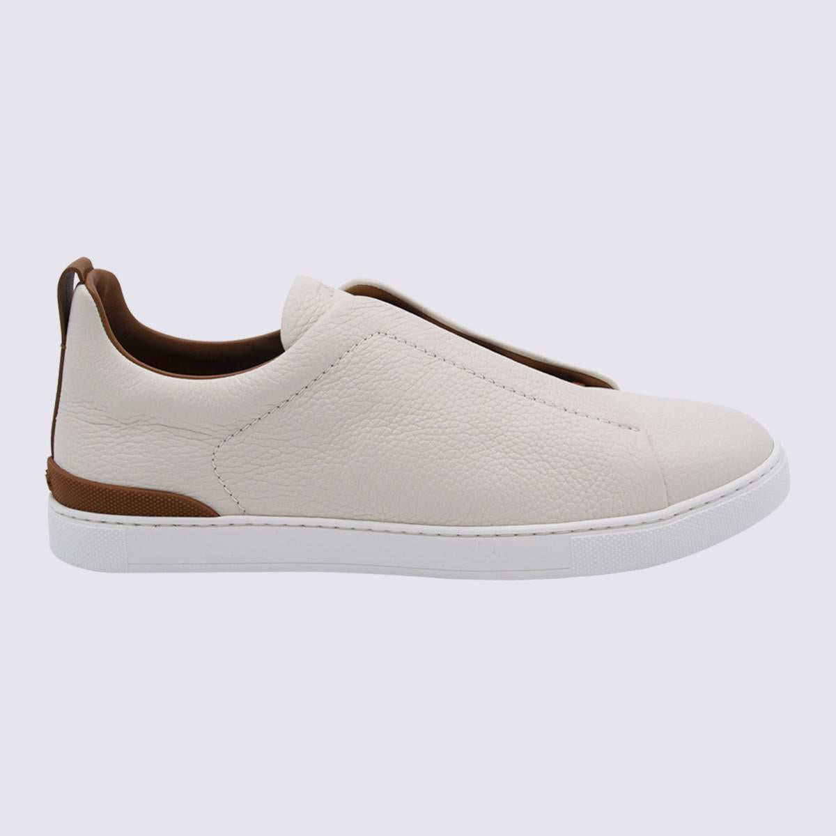 Zegna Beige Ledersneaker