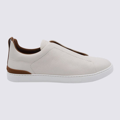 Zegna Beige Ledersneaker