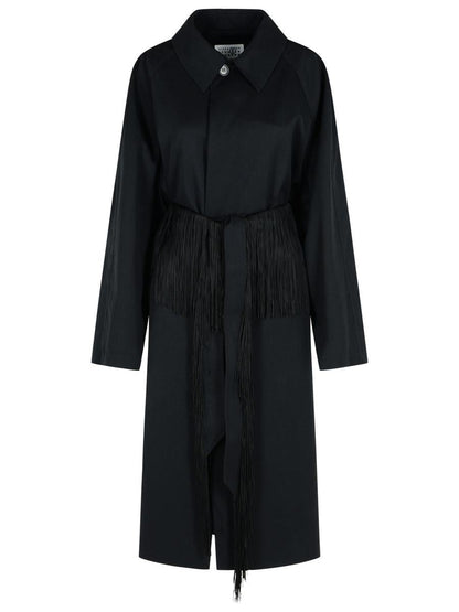 MM6 Maison Margiela – Schwarzer Trenchcoat aus Schurwolle