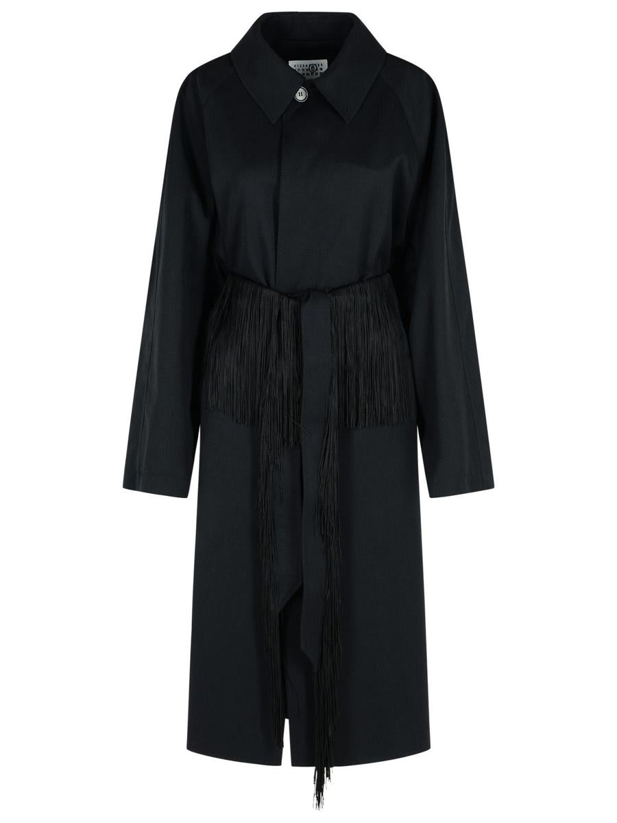 MM6 Maison Margiela – Schwarzer Trenchcoat aus Schurwolle