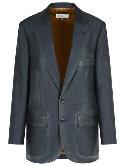 Maison Margiela – Blazer aus Wollmischung in Anthrazit
