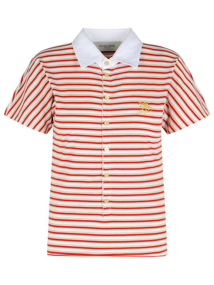 Rotes Poloshirt aus Baumwolle von Golden Goose