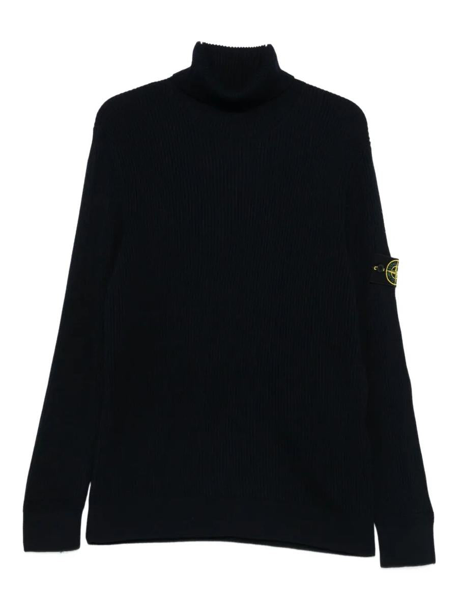 Stone Island Gerippter Rollkragenpullover Aus Wolle Kleidung