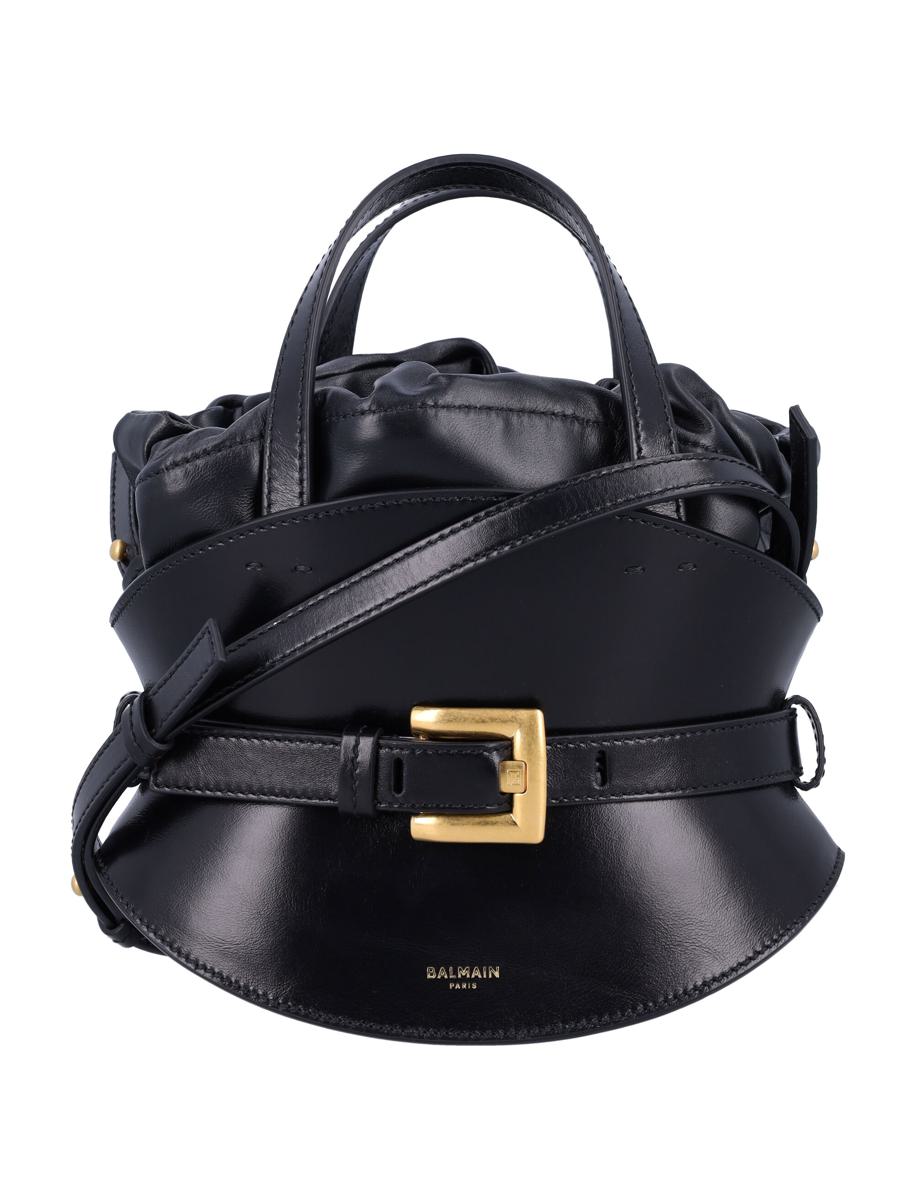 Balmain Shuffle Mini-Ledertasche Schwarz