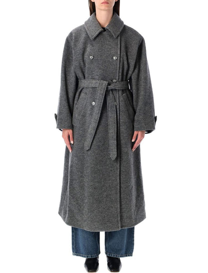 APC – Übergroßer Lea-Mantel aus Wolle in Heather Grey APC