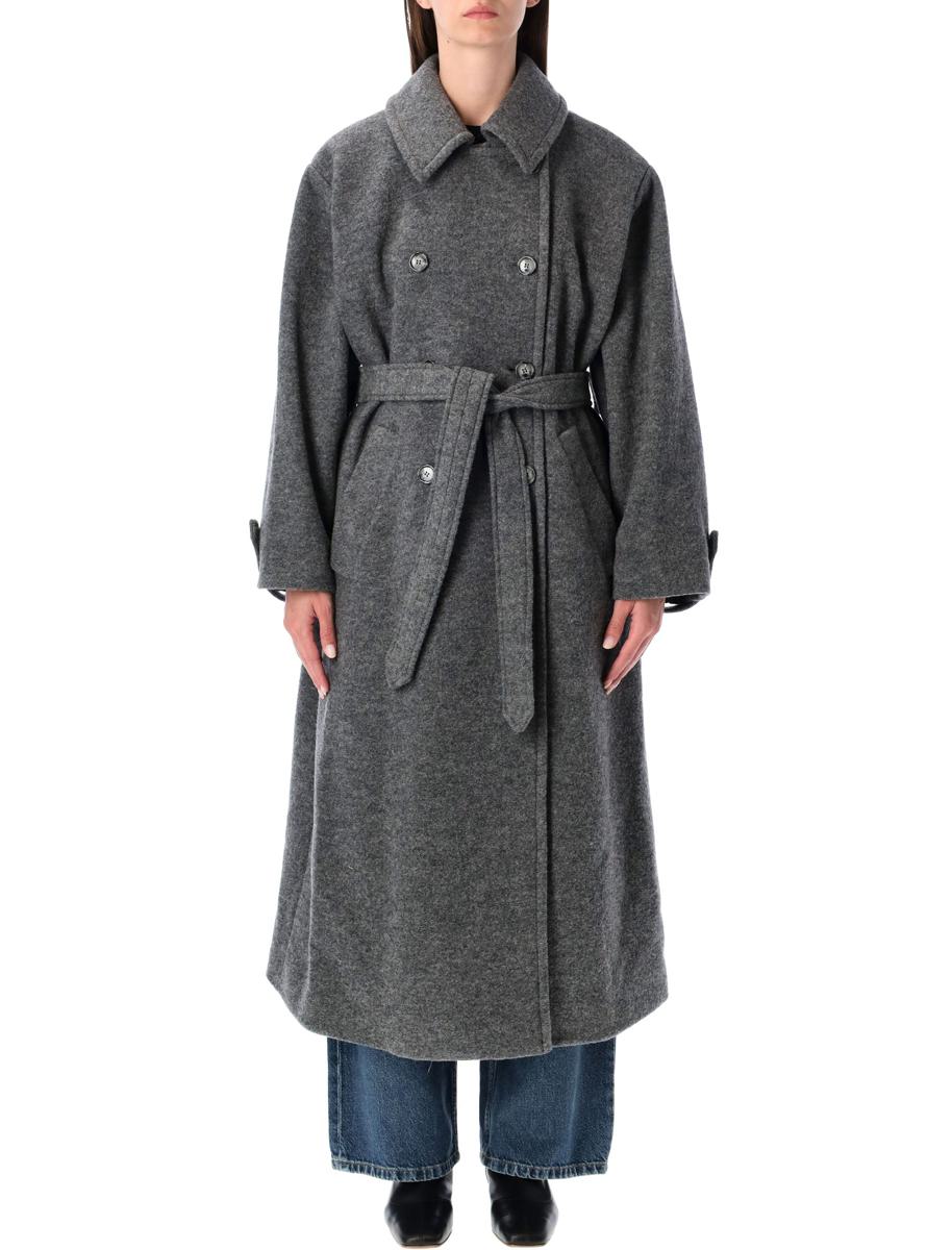 APC – Übergroßer Lea-Mantel aus Wolle in Heather Grey APC