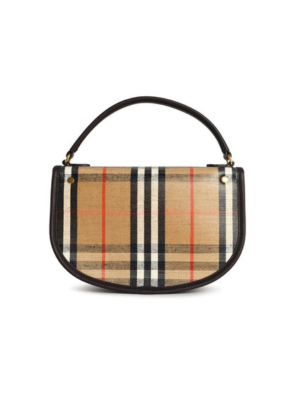 Burberry „Highlands“ Umhängetasche aus sandfarbener Baumwollmischung