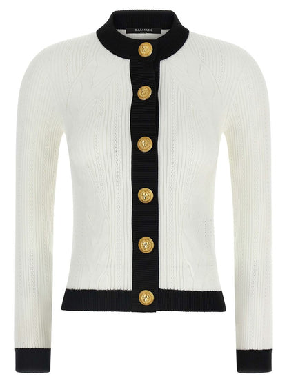 Balmain Zweifarbige Strickjacke