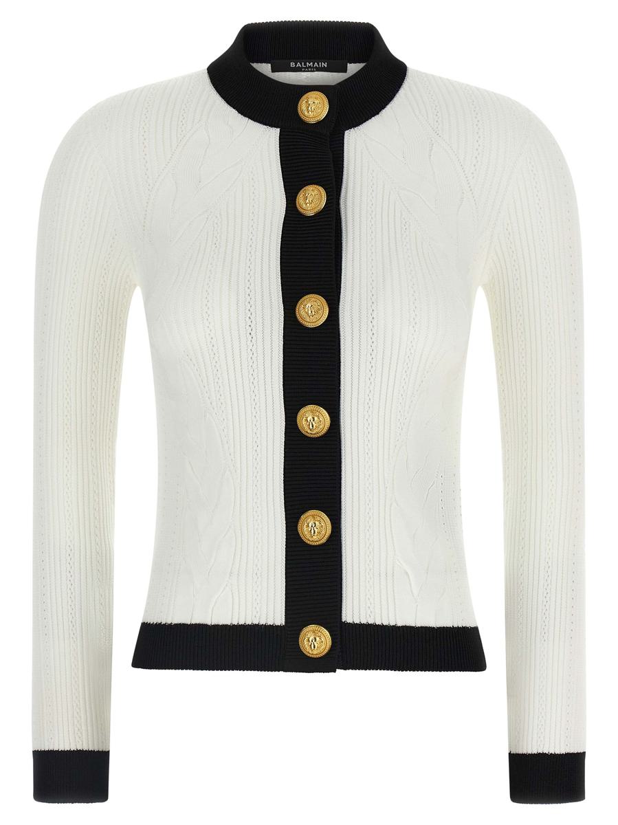 Balmain Zweifarbige Strickjacke