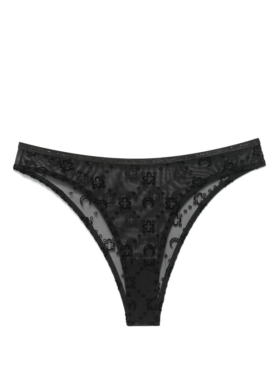 Marine Serre Moonogram Mesh Flock High-Waist-Höschen