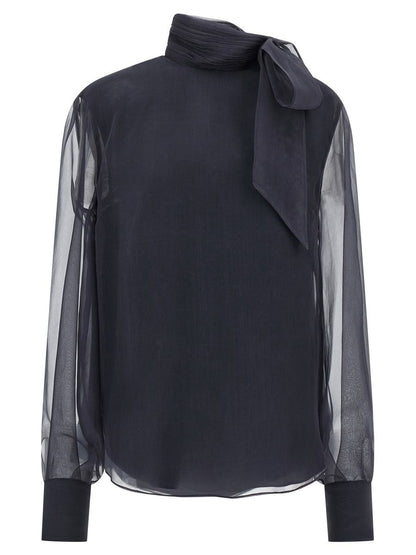 Brunello Cucinelli Bluse aus knuspriger Seide