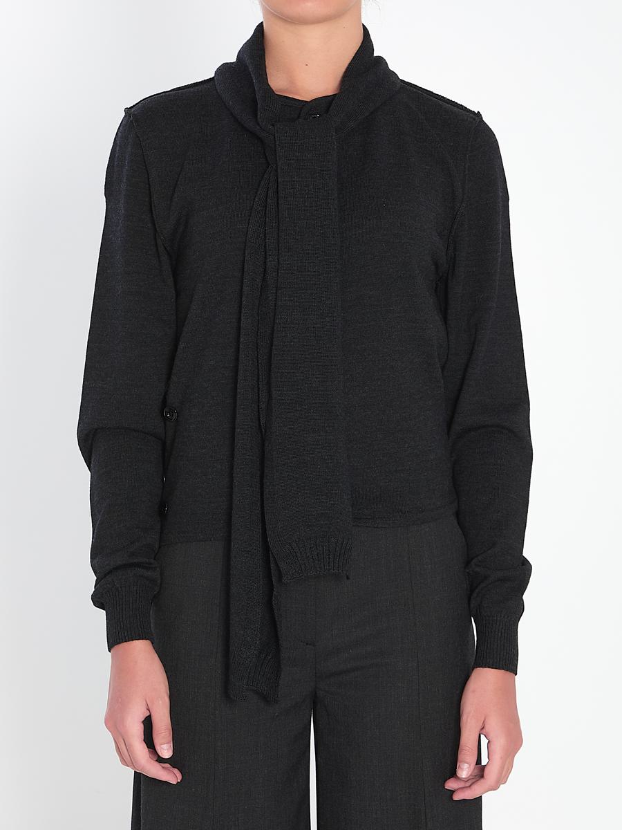 Gedrehter Cardigan mit Schal