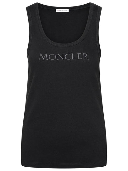 Moncler – Schwarzes Tanktop aus Baumwollmischung