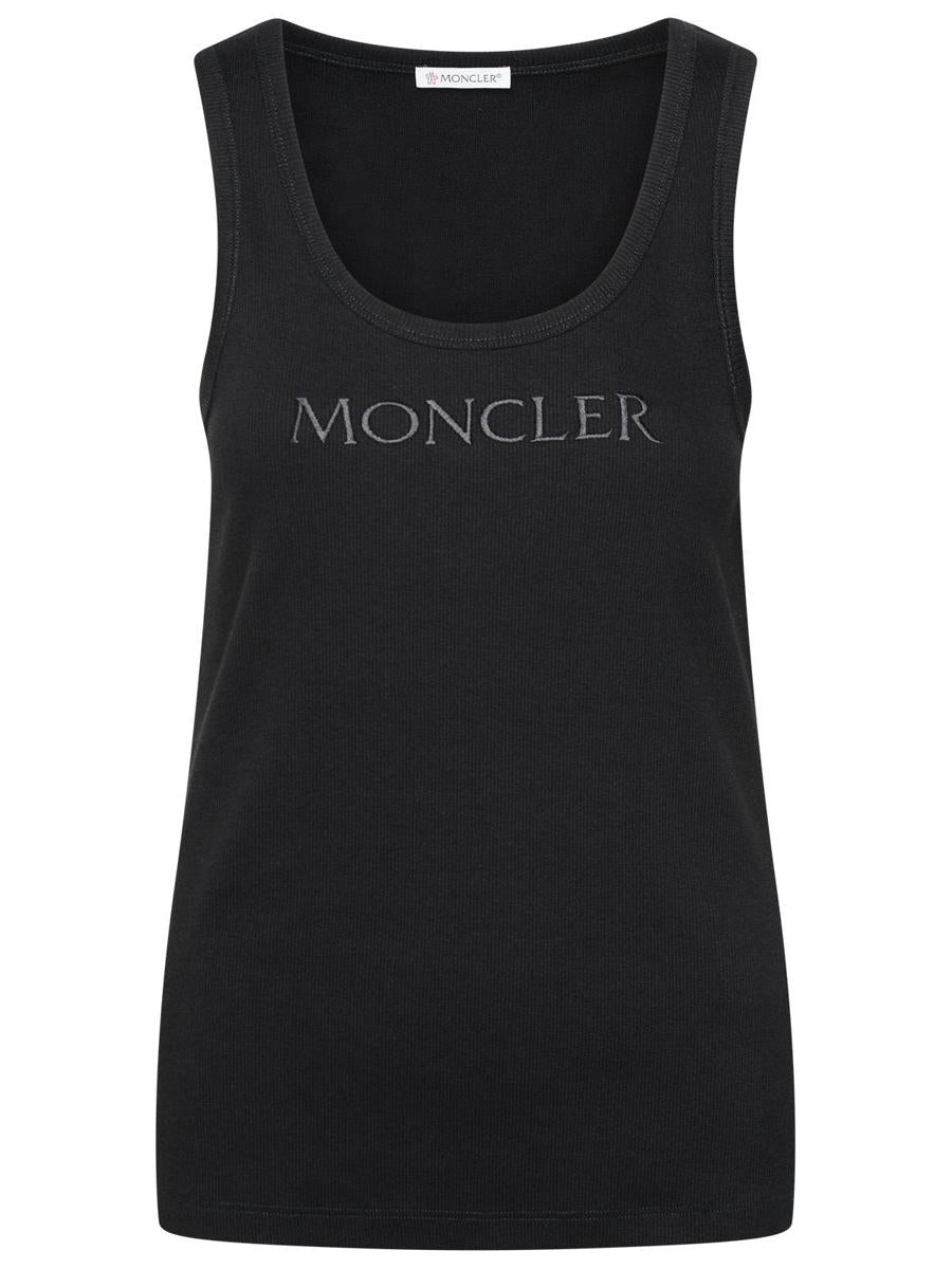 Moncler – Schwarzes Tanktop aus Baumwollmischung